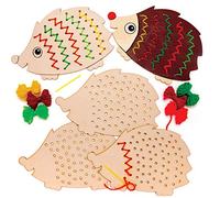 Baker Ross Kit da ricamo in legno Porcospino (confezione da 4) - Attività Creative per Bambini