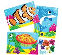 Baker Ross Kit Paillettes Amici Marini (confezione da 4)- Articoli creativi di arte e artigianato pasquale per i bambini da realizzare e decorare