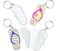 Baker Ross Kit portachiavi Ciabattina (confezione da 6) Personalizzabili - Ideale per progetti artistici e artigianali per bambini, bianco