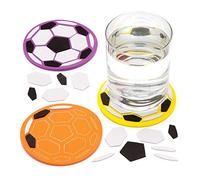Baker Ross Kit sottobicchieri a mosaico con pallone da calcio (confezione da 4) - Mosaici adesivi per bambini