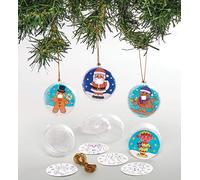 Baker Ross Kits de boules de Noël à colorier (Paquet de 8) - Loisirs créatifs festifs pour enfants