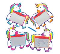 Baker Ross Lavagne magiche a Forma di Unicorno Arcobaleno (Confezione da 8) - Lavagne magiche da Disegno, perfette da Inserire in Buste Regalo o Come regalini per Bambini