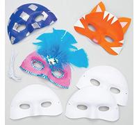 Baker Ross Mascherine per bambini da dipingere e decorare per Carnevale (confezione da 8)