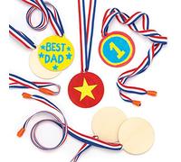 Baker Ross Medaglie in Legno per Bimbi, da Decorare (Confezione da 8)