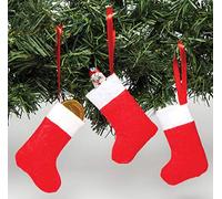 Baker Ross Mini Calze Natalizie (confezione da 8) perfette per artigianato e attività natalizie e decorazioni, ideali per la scuola, la casa, gruppi e altri