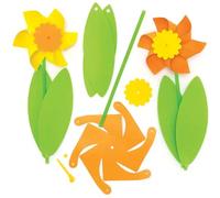 Baker Ross Mulino a Vento con Narciso - Confezione da 6, Artigianato Primaverile per Bambini (FC681)