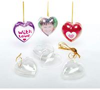 Baker Ross Pallina dell’Albero Trasparente a forma di Cuore (confezione da 12) perfetto per i bambini da decorare e personalizzare