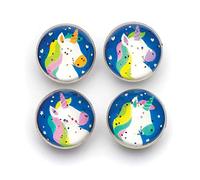 Baker Ross Palline Rimbalzine Glitterate con Unicorni Arcobaleno per Bimbi - Giocattolo Divertente per Sorprese per Buste Regalo o Premi per Bambini (Confezione da 8)