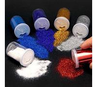 Baker Ross PJ108 - Shaker glitter rosso bianco e blu, confezione da 6 pezzi essenziali per artigianato, glitter per bambini