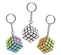 Baker Ross Portachiavi cubo da colorare (confezione da 4) - Creazioni per bambini, da decorare e attaccare a portachiavi e borse