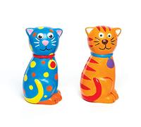 Baker Ross Salvadanaio in Ceramica a Forma di Gatto per Bambini da Dipingere, Decorare ed Esporre (confezione da 2)