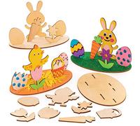 Baker Ross Scene di Legno di Pasqua - Confezione da 4, Artigianato per Bambini (AT454)