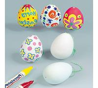 Baker Ross Uova di Ceramica da Appendere (Confezione da 4)