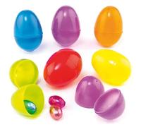 Baker Ross Uova di Plastica Colorate da Riempire di Dolcetti per la Caccia alle Uova di Pasqua (confezione da 12)