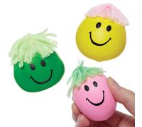 Baker Ross VC186 Palline da spremere Smiley Stretch - Confezione da 5, palline sensoriali Smiley per lo stress