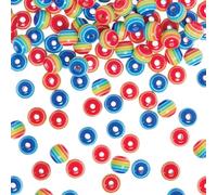 Baker Ross VC214 Perline a strisce arcobaleno - Confezione da 100, Perline a strisce arcobaleno per l'artigianato