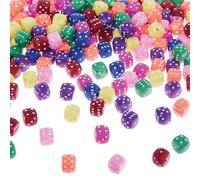 Baker Ross VC224 Perline di dadi colorati - Confezione da 100, perline a forma di dadi per l'artigianato