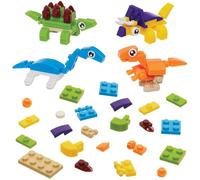 Baker Ross VC226 Kit di mattoncini da costruzione per dinosauri - Confezione da 4, Mini set di mattoncini per dinosauri