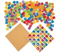 Baker Ross VC266 Kit per sottobicchieri in mosaico - Confezione da 4, Kit creativi per bambini, Crea il tuo sottobicchiere
