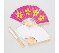 Baker Ross Ventaglio in Carta e Legno per Bambini da Creare, Decorare ed Personalizzare come Idea Creativa (confezione da 4), bianco