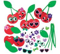 Baker Ross WA106 Kit decorativi mix & match con ciliegie - Confezione da 6, divertenti kit creativi in schiuma con scovolini