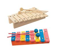 Baker Ross Xilofono di Legno - Confezione da 2, Crea i Tuoi Strumenti Musicali, Giocattoli in Legno per Bambini, Rosso