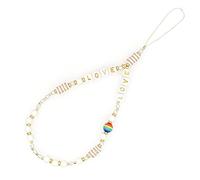 Bakermiche Colorful Smile Pearl Soft Pottery Hanging Cord Mobile Phone Beads Anti-Los Cellulare Cordino