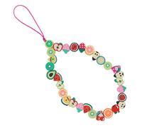 Bakermiche Colorful Smile Pearl Soft Pottery Hanging Cord Mobile Phone Beads Anti-Los Cellulare Cordino