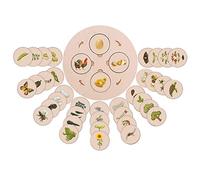 Bakermiche Life Cycle Board - Tavola per il ciclo di vita in legno, strumento educativo per bambini, puzzle in legno, giocattolo Animal Plant Insect Cycle Reasoning Puzzle Learning Teaching Aids per