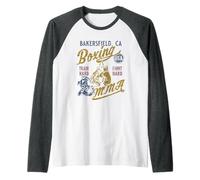 Bakersfield CA Boxing MMA USA, Design Vintage Invecchiato Maglia con Maniche Raglan