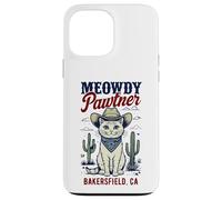 Bakersfield CA USA Divertente disegno a forma di gatto Meowdy Pawtner Custodia per iPhone 13 Pro Max