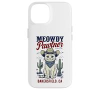 Bakersfield CA USA Divertente disegno a forma di gatto Meowdy Pawtner Custodia per iPhone 14