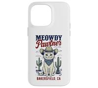Bakersfield CA USA Divertente disegno a forma di gatto Meowdy Pawtner Custodia per iPhone 14 Pro Max
