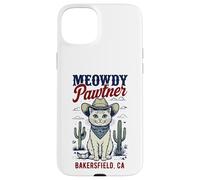 Bakersfield CA USA Divertente disegno a forma di gatto Meowdy Pawtner Custodia per iPhone 15 Plus