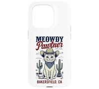 Bakersfield CA USA Divertente disegno a forma di gatto Meowdy Pawtner Custodia per iPhone 15 Pro