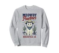 Bakersfield CA USA Divertente disegno a forma di gatto Meowdy Pawtner Felpa