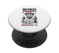 Bakersfield CA USA Divertente disegno a forma di gatto Meowdy Pawtner PopSockets PopGrip Adesivo