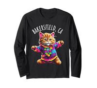 Bakersfield CA USA - Simpatico gatto ballerino colorato Maglia a Manica