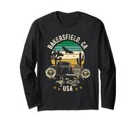 Bakersfield, California, Stati Uniti, Hotrod, design retrò al tramonto nel deserto Maglia a Manica