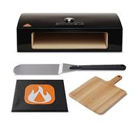 BakerStone Kit per forno per pizza con pala per pizza in legno, pala e paletta, coperchio antipolvere, pietra per pizza a cinque lati, smaltata, forno per pizza da esterno per forni a gas,