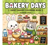 Bakery Days: Sweet Bakery Coloring Book for Kids and Adults Featuring Cute Animal Bakery Adventures