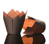 Bakery direct 200 Chocolate brown Tulip coffee shop muffin wraps by bakery direct