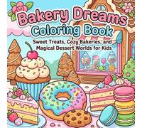 Bakery Dreams Coloring Book for Kids: 40 Easy and Cute Bakery Scenes with Cupcakes, Cookies, Donuts, Cakes, and Sweet Treats for Boys and Girls Ages 4-8