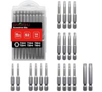 BAKESHU Set di bit Torx lunghi, assortimento di bit T10-T15-T20-T25-T30-T40 in S2 (lunghezza: 50 mm, 20 pezzi)
