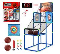 Baket Arcade Luci Suoni Tabellone Elettronico Gioco Bersaglio Palla Canestro