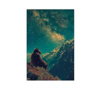 BAKHFTR Bigfoot e le stelle, stampa artistica su tela, per camera da letto, decorazione per ufficio, camera da letto, regalo, 60 x 90 cm