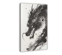 BAKHFTR Poster su tela, motivo: drago, miti orientali (3), decorazione per camera da letto, ufficio, camera da letto, regalo, 20 x 30 cm