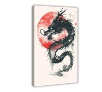 BAKHFTR Stampa artistica da parete con drago, miti orientali (2), decorazione artistica da parete per soggiorno e camera da letto, 20 x 30 cm