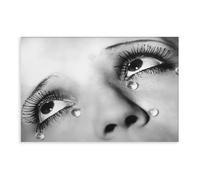 BAKHFTR Stampa artistica da parete con lacrime di vetro, stampa artistica su tela in bianco e nero, per soggiorno, camera da letto, 60 x 90 cm