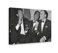 BAKHFTR Stampa artistica da parete su tela, motivo: Dean Martin, Sammy Davis, Frank Sinatra in bianco e nero, decorazione artistica da parete per soggiorno e camera da letto, 40 x 60 cm
